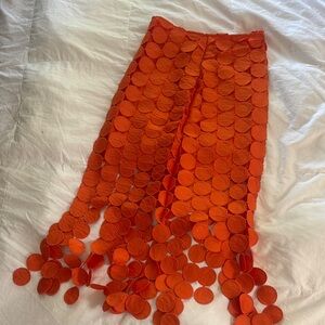 Orange Textured Women's Skirt
